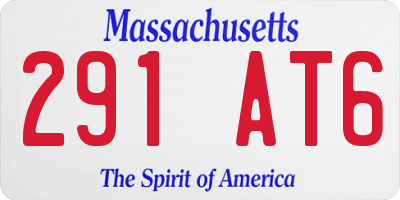 MA license plate 291AT6