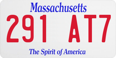 MA license plate 291AT7