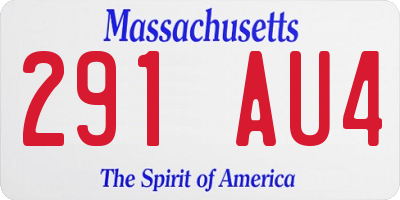 MA license plate 291AU4
