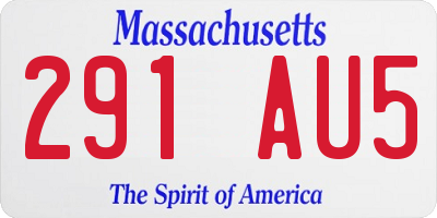 MA license plate 291AU5