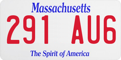 MA license plate 291AU6