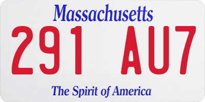 MA license plate 291AU7
