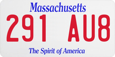 MA license plate 291AU8