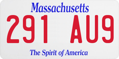 MA license plate 291AU9