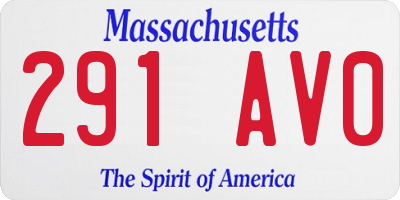 MA license plate 291AV0