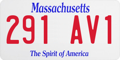 MA license plate 291AV1
