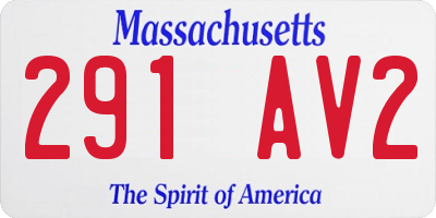 MA license plate 291AV2