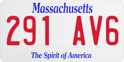MA license plate 291AV6