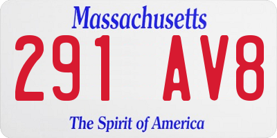 MA license plate 291AV8