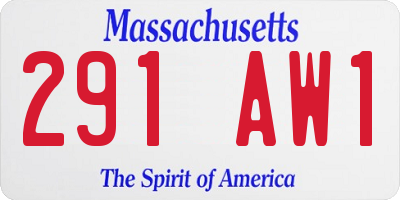 MA license plate 291AW1