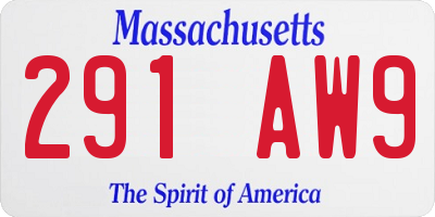 MA license plate 291AW9