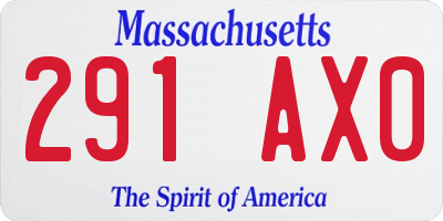 MA license plate 291AX0