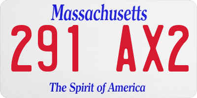 MA license plate 291AX2