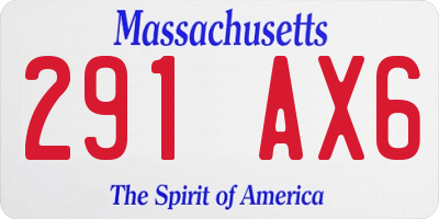 MA license plate 291AX6