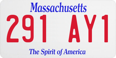 MA license plate 291AY1