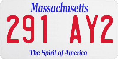 MA license plate 291AY2