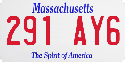 MA license plate 291AY6