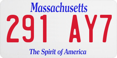 MA license plate 291AY7