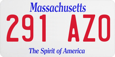MA license plate 291AZ0