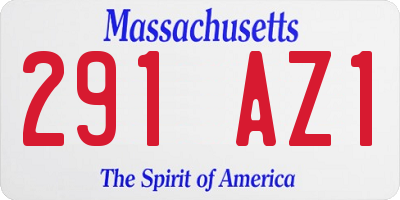 MA license plate 291AZ1