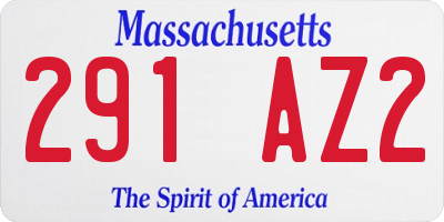 MA license plate 291AZ2