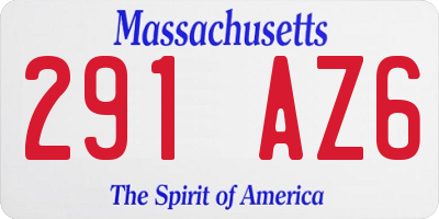 MA license plate 291AZ6
