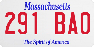 MA license plate 291BA0