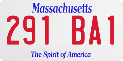 MA license plate 291BA1