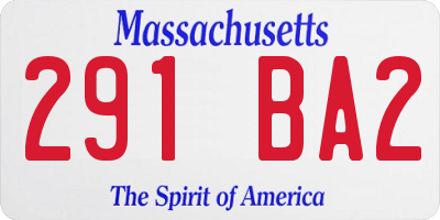 MA license plate 291BA2