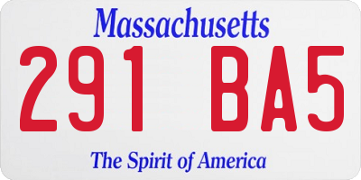 MA license plate 291BA5