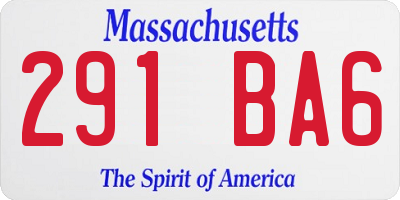 MA license plate 291BA6