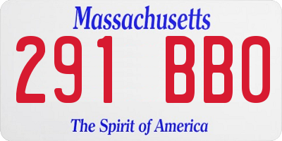 MA license plate 291BB0