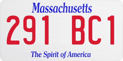 MA license plate 291BC1