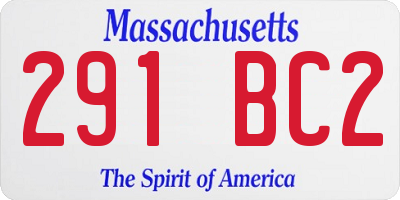 MA license plate 291BC2
