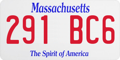 MA license plate 291BC6