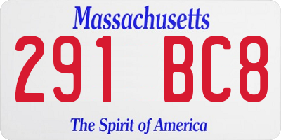 MA license plate 291BC8