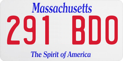 MA license plate 291BD0