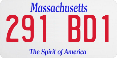 MA license plate 291BD1