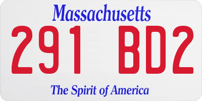 MA license plate 291BD2
