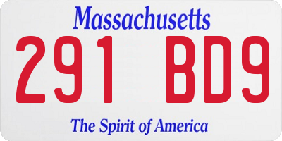 MA license plate 291BD9