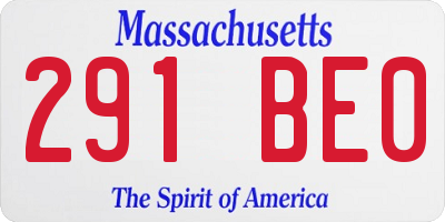 MA license plate 291BE0