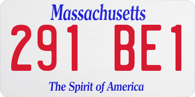 MA license plate 291BE1