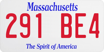 MA license plate 291BE4