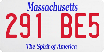 MA license plate 291BE5