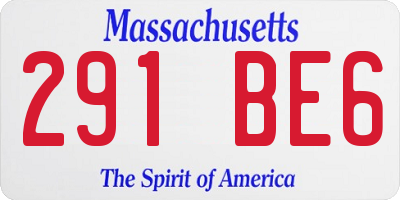 MA license plate 291BE6