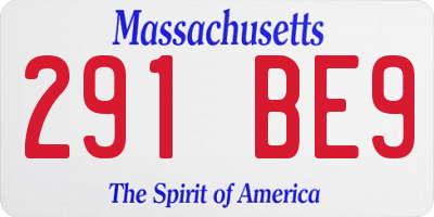 MA license plate 291BE9