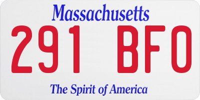 MA license plate 291BF0