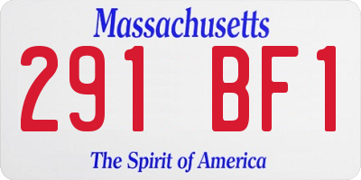 MA license plate 291BF1