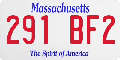 MA license plate 291BF2