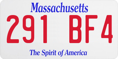 MA license plate 291BF4